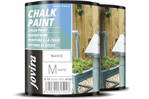 JOVIRA PINTURAS Chalk Paint 1,5 Litri | Pittura al Gesso, Matte all' Aqua, Rinnova il tuo arredamento con creatività. (2x750 millilitri, Bianco) F-19-2