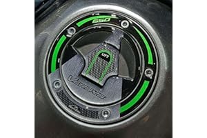 Resin Bike Adhesivos de Moto Compatibles con Kawasaki Versys 650 2017-2020. Protección del Tapa del Tanque de 5 Agujeros de Choques y Arañazos de Moto. Adhesivo 3D Resinado - Made in Italy