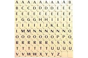 Trimming Shop Plastique Ivoire Tuiles avec Noir Lettres & Numéros pour Arts et Loisirs Créatifs Scrapbooking Planche Jeux Pièce de Rechange et Bijoux (1.9cm, 100pcs)