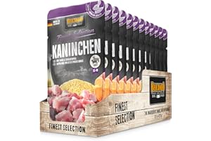 BELCANDO Sachets fraîcheurs [12x125g Lapin avec Millet et patate Douce] | Nourriture Humide pour Chiens | Nourriture Humide complète en Sachet Individuel