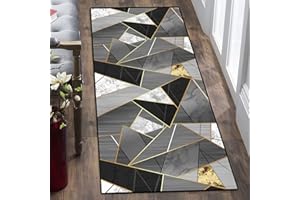 YZHY Corredor de alfombra de pasillo con patrón geométrico moderno,antideslizante lavable - Corredor de alfombra de microfibra para pasillo,baño,sala de estar,corredor de cama,tapete de cocina,corredor