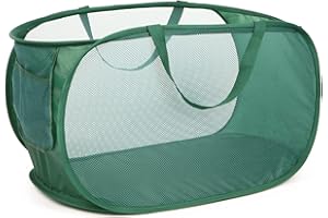 Strehknewen Cesta para la Ropa Sucia Plegable Pop-Up – 70L Cesto de Ropa con Asas y Bolsillo Lateral – Cesta Portátil para Lavandería, Dormitorio y Viajes(58x36x36cm)