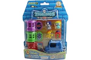 ZOMLINGS in the BIG Town Blister Pack Series 5 - Coche de policía Zom Mobile, 3 torres de la ciudad y 4