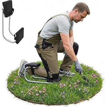 Gartensitzkniebank Kniebank mit weiches Kniekissen für Gartenarbeit