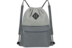 WANDF Plecak ze sznurkiem ściągającym, sportowa torba gimnastyczna z kieszenią na mokrą, wodoodporny plecak ze sznurkiem, torba cinch dla kobiet i mężczyzn