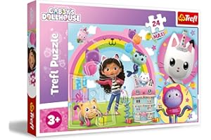 Trefl - Koci Domek Gabi, Wesoła Gabi - Puzzle 24 Maxi - 24 Duże Elementy, Kolorowe Puzzle z Bohaterami Bajki, Kreatywna Rozrywka, Zabawa dla Dzieci od 3 lat