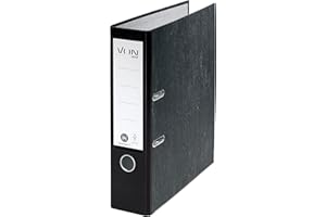 VON Leitz 10530095 Folder A4, 100% Recycled Paper, 80 mm Spine Width, for 600 Sheets, Blue Angel & FSC Certified, for School, Study & Home, Black, 10530095