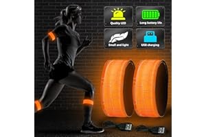 VIVIBEL Brazalete Reflectante Running,Banda Reflectante Recargable con USB, Alta Visibilidad y Ajustable ​Brazalete Led para Correr, Andar en Bicicleta, Deportes al Aire ibre