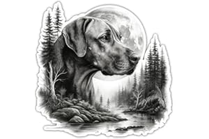 ‎SAMUNSHI Samunshi® Rhodesian Ridgeback im Wald Aufkleber Autoaufkleber für Motorrad Fahrrad Roller oder Auto Wohnmobil SUV Geländewagen Hunde Sticker Dog Dogo 10x10cm