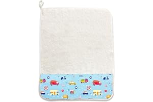 Panini Tessuti, Asciugamano in spugna di puro cotone per la pappa - pranzo - merenda in asilo dimensione 34 x 45 cm Fantasia Macchinine