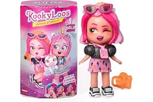 KOOKYLOOS Serie Glitter Glam – Muñeca Sorpresa Coleccionable con Accesorios de Moda, Ropa, Zapatos y Juguetes, con 3 Expresiones Divertidas