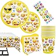 Kompanion Set da 81 Pezzi di EMOJI Decorazioni per Festa di Compleanno - Inclusi Piatti, tazze, fazzoletti e tovaglioli perso