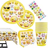 Kompanion Set da 81 Pezzi di EMOJI Decorazioni per Festa di Compleanno - Inclusi Piatti, tazze, fazzoletti e tovaglioli perso
