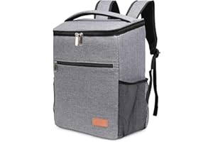 KIHIGHPO Bolsa de Picnic, Bolsa Térmica, Porta Alimentos Mochila, Bolsa de Nevera, Actividades al Aire Libre/Barbacoa/Camping/Deportes/Viajes (25L)