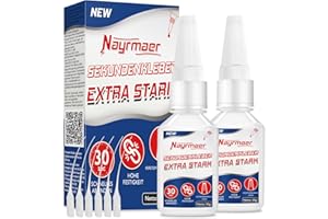 Nayrmaer Sekundenkleber 60g, Superkleber Extra Stark mit Anti-Austrocknungs, Wasserfest Alleskleber für Plastik, Kunststoff, Glas, Holz, Metall uvm.