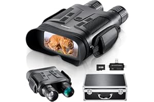 DOWESYEEN Prismáticos Visión Nocturna,1080P HD Infrarrojos Digital Binoculares de Gran Alcance Visión Nocturna con 3" LCD TFT Night Vision Alcance de 411m Cámara Zoom Digital 5X para la Caza con 32GB
