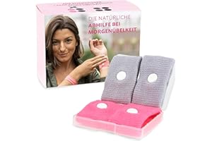 Cozy Racoon Akupressur Armband gegen Übelkeit in der Schwangerschaft I Effektiv und ohne Nebenwirkungen I Praktische Transportbox I Armbänder 4 Stück (2x Pink, 2x Grau)