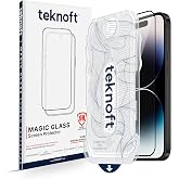 Teknoft iPhone 14 Pro i&ccedil;in Kolay Kurulum Kitli Takılırken Camın Altında Kesinlikle Toz Bırakmayan Ekstra G&uuml;&ccedil;lendirilmiş Tam K