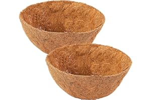 HIFROM 2 Piezas de Coco Inserto de Repuesto de Coco, Cesta Colgante de 20 cm de diámetro, Insertos de Coco para macetas, macetas Redondas de Coco, para cestas Naturales de jardín, macetas, cestas Colgantes