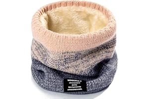 LADES Winter Neck Warmer - Fleece Lined Snood Double Layer Fleece Knit Thermal Neck Gaiter Windproof Scarf Gifts for Mens Womens Motorcycle Ski Running Cycling