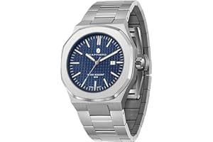 SAPPHERO Orologi Uomo Ottagonale 10ATM Impermeabile Business Casual Moda Uomo Giapponese Quarzo Acciaio Inox Luminoso Orologio da polso Regalo per Uomo