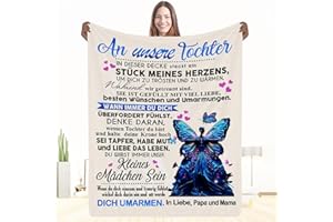 PJLJC Personalisierte Kuscheldecke An unsere Tochter von Eltern, Mama und Papa zu Positive Ermutigung und Liebe Tochter Flauschige Geschenk, Geschenk für Tochter Mädchen Geburtstags