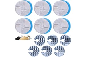 GOSKNOR 6 Zestawów Filtrów do Fontanny dla Kota, 3 Potrójne Filtry do Wymiennych Filtrów do Fontanny dla Kota Filtry z Weglem Aktywnym do Fontanny dla Kota ze Stali Nierdzewnej 2L