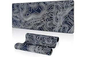 Vicloon Duża podkładka pod mysz, 800 x 300 mm, gamingowa, z przyszytymi krawędziami, Artistic Curve, antypoślizgowa gumowa podstawa, do biura, komputera