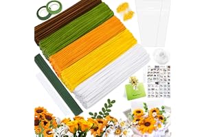 CYJJYZ 450 st chenille-tråd, gör-det-själv-rörrengöringsmedel, larvrör, trådar larver kreativ fritid, med blomstam, presentpapper, blommig, etc, för gör-det-själv-solros buketter
