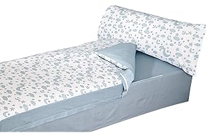 Montse Interiors, S.L. Saco nórdico Estampado con Cremallera y Bajera Ajustable (para Cama de 90x190/200, Moon Azul)
