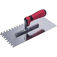 Connex COX781267 Zahnglättekelle, rostfrei, Zahnung rechts und vorne, 2-Komponenten-Griff, Größe 280 x 130 mm, Zahnung 8…