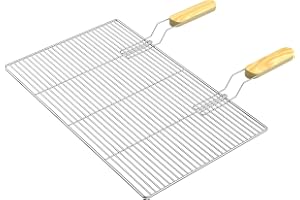 Grillgaller Fyrkantigt i Rostfritt Stål 67x40cm med Handtag för Gasgrill, Kulgrill, Murgrill m.m.