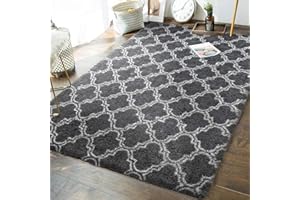 JURLEA Tappeti Tappeti morbidi dal design per interni Tappeto soffice per soggiorno Tappeti in pelliccia liscia Tappeto antiscivolo per camera da letto per bambini (nero, 185 x 185 cm)