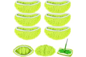 WVU & WVO 6 unidades de paños secos húmedos para mopa Swiffer Sweeper, almohadillas de microfibra reutilizables y lavables para la limpieza de suelos duros/suelos de madera