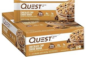 QUEST NUTRITION Quest Bar, Choc. Chip Cookie Dough, 12/Box