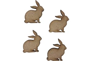 THE CRAFTY COW 20x Rabbit Hare Bunny 3cm Wood Craft Embelishments Laser Cut Shape MDF