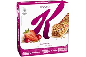 Kellogg's Special K Barretta | Gusto Frutti Rossi | Croccanti Fiocchi Multicereali con Pezzi di Mirtilli Rossi e Mela | Frumento 100% Integrale | 6 barrette da 21.5g (Confezione da 129g)