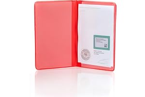 CREATIVDESIGN KFZ Schein Schutzhülle PVC 2 Fächer Etui Mappe viele Farben Kartenhülle Fahrzeugschein Hülle Made in Germany … (Rot)