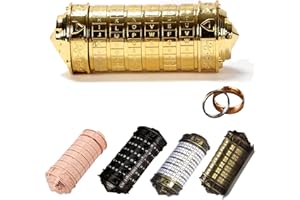 MINGZE Da Vinci Code, Zylinderschloss Box Mini Cryptex Retro Alphabet Sperren Valentinstag Freundin Freund Weihnachten Geburtstag Interessantes Kreatives Romantisches Geschenk（ golden）