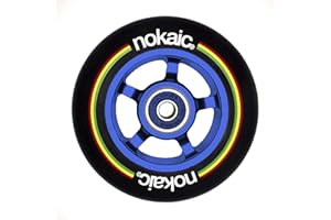 NOKAIC Pack de 2 Ruedas 100 mm para Patinetes Scooters Freestyle, Goma Negra, Núcleo Aluminio Color
