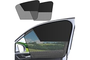 BEIBEIJIA 2 Stück Sonnenschutz Auto Baby, Sonnenschutz Auto Vorhang für Fahrer, Magnetisch Halbe Verdunkelung und Halbe Durchsicht Kinder, Vorne Seitenfenster Vorhang für UV-Schutz