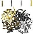 Yolev 80Pcs Aglets Metal Shoe Lace Replacement Heads 4 Hole Shoelace Wrapper Shoelace Tip Repair for Repairing Old Creating New Shoe Lace Ends Hoodies Pants Drawstring Cord (3 Colors)