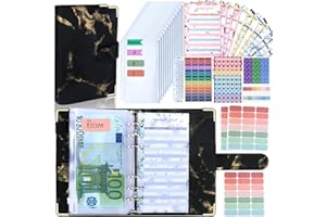 ANYUKE Budget Planner Budget Binder A6 - Budgetplaner Finanzplaner, Bugetplaner Umschlagmethode Haushaltsbuch mit Geldfächer, Geld Organizer Sparbuch mit Folien für Sparen, Geldplaner, Cash Stuffing