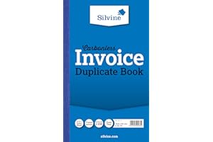 Silvine 711 Rechnungsbuch mit kohlefreiem Durchschreibepapier 1-100 210 x 127 mm 6 Stück