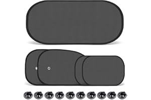 JIASHA 5 Stück Sonnenschutz Auto Baby,50*100 cm Universal Elastizitä Sonnenblende Auto Netz,Sonnenblende Autofenster mit UV Schutz Auto Fenster Sonnenblenden mit Saugnapf, für Heckscheiben und Seitenscheibe