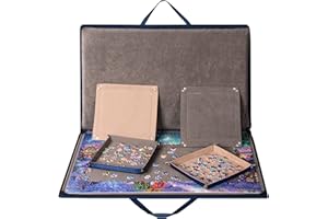 Lavievert Jigsaw Puzzle Board 1000 Pieces Portable Puzzle Storage Jigsaw Case with 4 Sorting Trays
