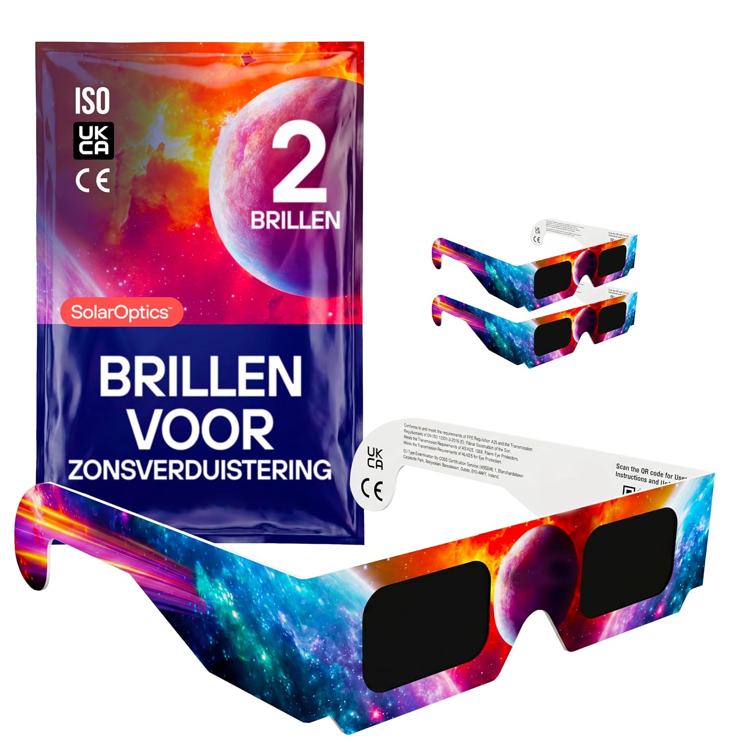 Zonsverduisteringsbrillen – ISO 12312-2 en CE & UKCA-gecertificeerd, veilige oogbescherming, observatie van de zon, AAS 2026, multipack