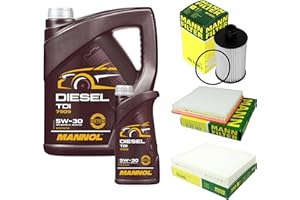 DIEDERICHS Filter Set Inspektionspaket 6 Liter MANNOL Motoröl Diesel TDI 5W-30 API SN/CF MANN-FILTER Luftfilter Innenraumfilter Ölfilter