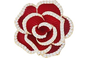 XSQD Blume Band Brosche, Vintage elegante einzigartige Kristall Brosche, Mode Strass Brosche, Pin Abzeichen, Zubehör Schmuck Geschenke, Strass Kno