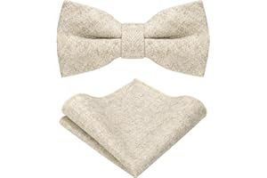 JEMYGINS Noeud Papillon Homme en Laine et Boutons de Manchette et Carré de poche Ensemble Compris boîte